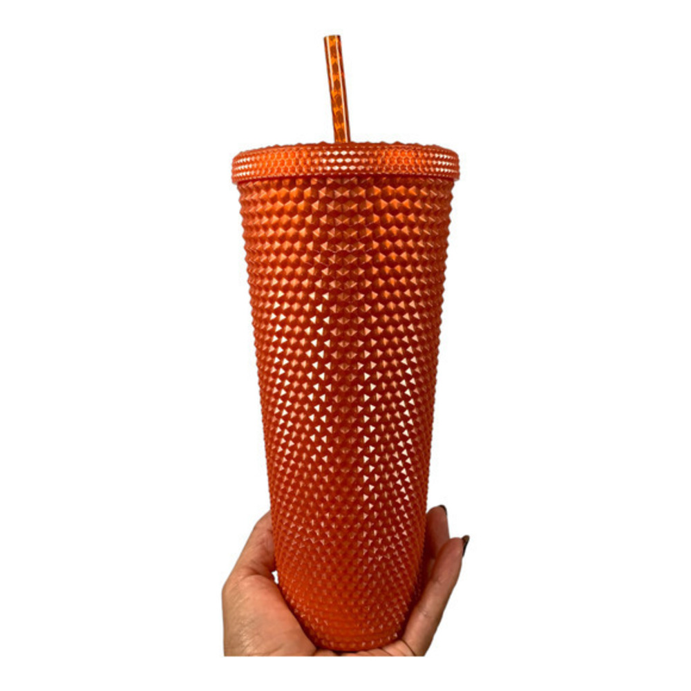 Starbucks Tumbler Unisex 24oz Orange Studded Venti Cold Cup Bling NEW - Picture 4 of 4